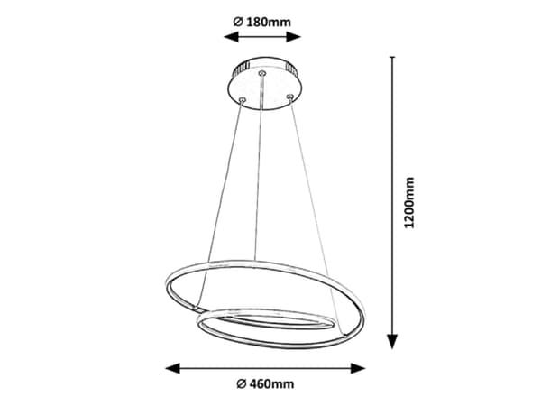 LED lysekrone LED 40W mat sort 3257 Meridia Rabalux