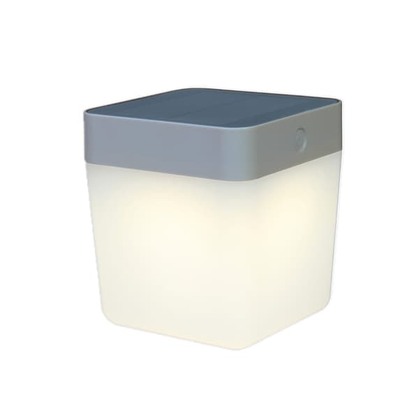 Bärbar utomhuslampa TABLE CUBE - SOLAR grå Lutec 6908001337