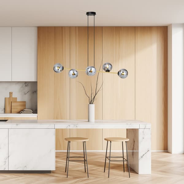 Lysekrone over bord Emibig 6xE14 10W GRAVITY 6 sort guld grafit 1237/6