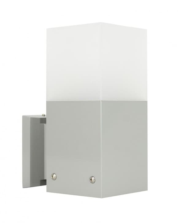 Ulkoseinävalaisin 1xE27 hopea IP44 SU-MA Cube CB-MAX K AL