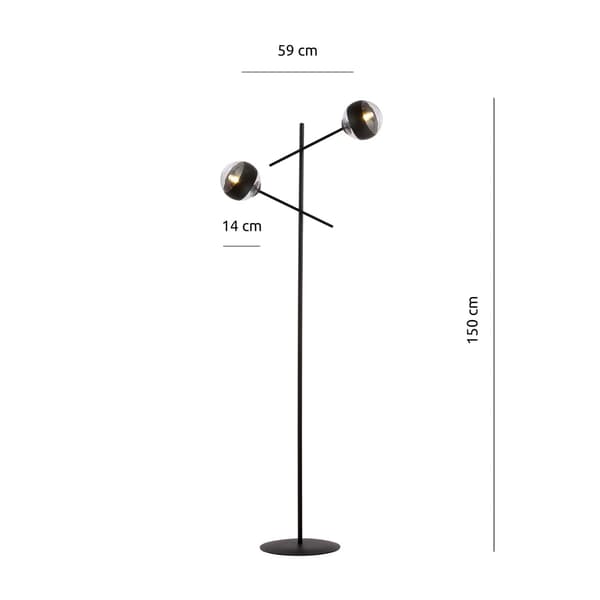 Emibig gulvlampe 2xE14 40W LINEAR LP2 BLACK/STRIPE 1168/LP2