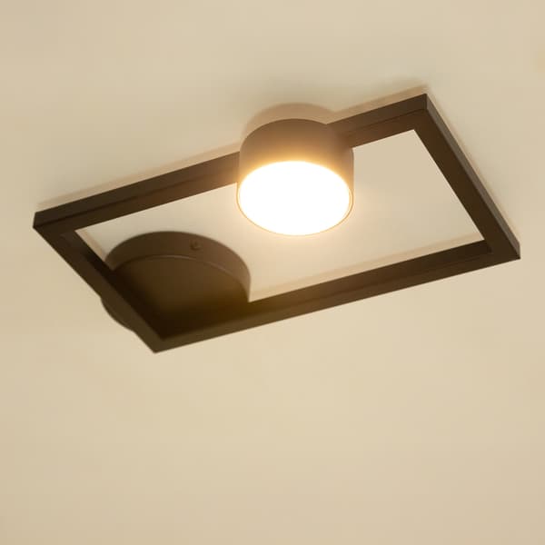 Moderne sort rektangulær loftslampe med rund spot til stue, entre 1xGX53 12W FRAME Sigma Lighting