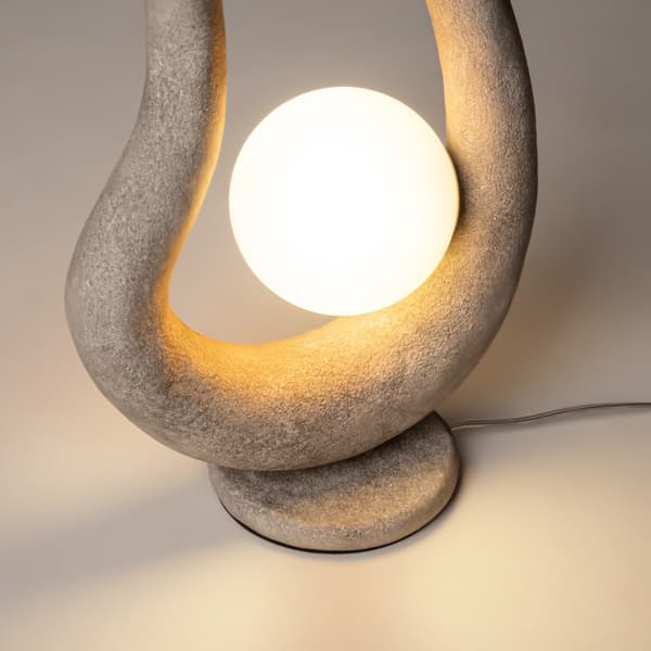 Bordslampa modern grå-vit glaskula i formad ram 1xG9 28W OPUS Maytoni
