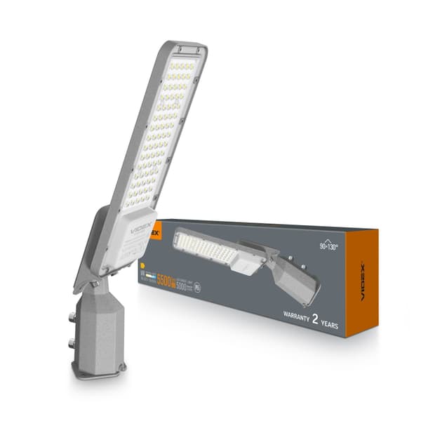 Gatubelysning modern grå resistent stark 5500lm LED 50W Videx