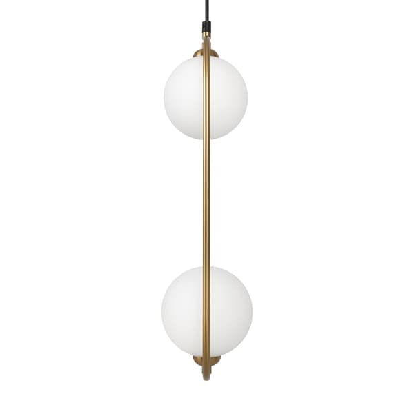 Messing pendellampe, hvide kugler Ring Maytoni MOD013PL-02BS1