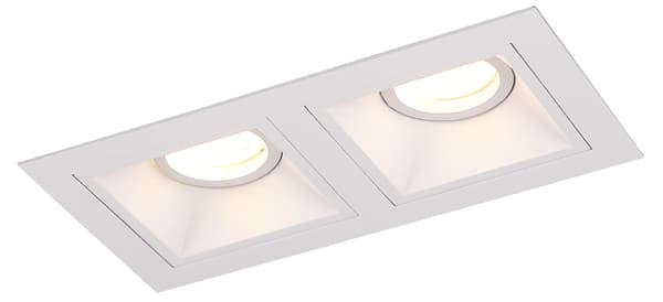 Infälld armatur vit rektangulär 2xGU10 50W HIT Maxlight