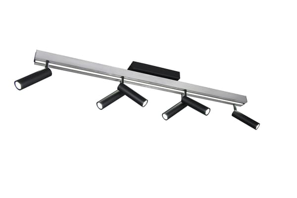 Modern silver-black ceiling lamp extendable sticks spotlights remote LED 51W ZENO Trio