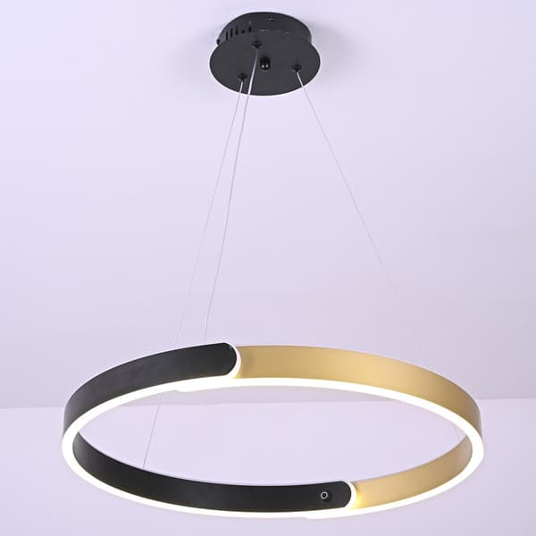 Moderne sort-guld ring LED pendellampe 36W Ontario IdeaLed
