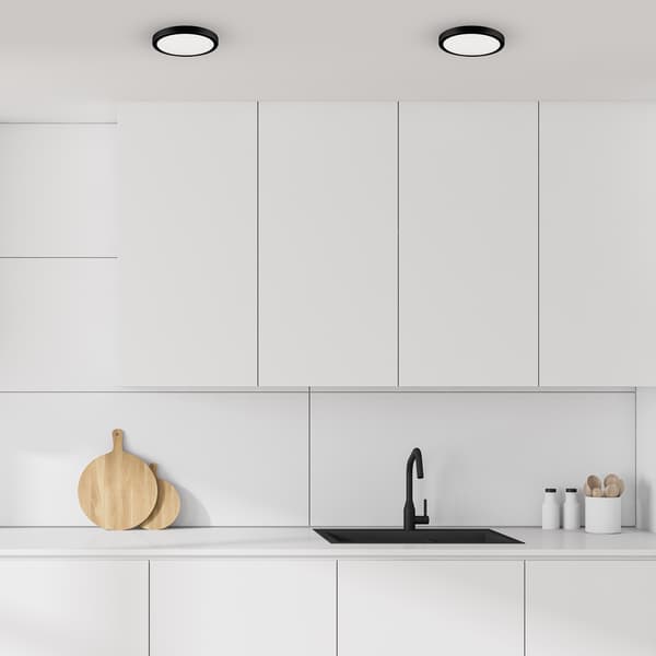 Rund loftlampe 28 cm LED 24W sort / hvid Vera Eko-Light