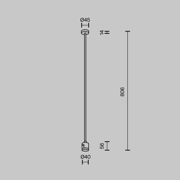 Loftmontering med lige strømstik 80 cm messing FLARITY Maytoni Technical