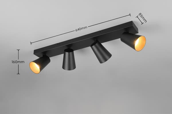 Loftlampe minimalistisk hvid rektangulær koniske skærme 2xGU10 10W SHARP Trio
