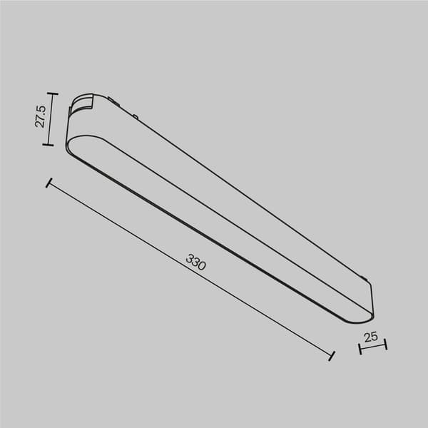 1-faset skinnespot sort lineær LED 16W 3000K BASIS Maytoni Technical