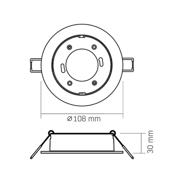 Upotettava kohdevalaisin Down Light musta GX53 DownLight Videx