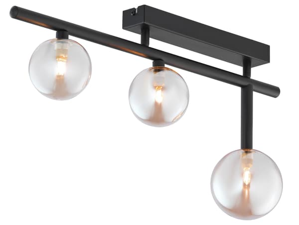 Loftlampe moderne sort rør glaskugler 3xG9 14W NEPTUN Jupiter