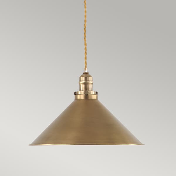 Industriel pendellampe gammel messing Ø 37cm Provence Elstead