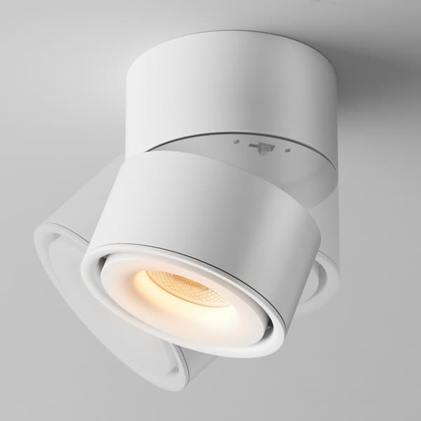 Takspotlight modern vit rund rörlig LED 15W YIN Maytoni Technical