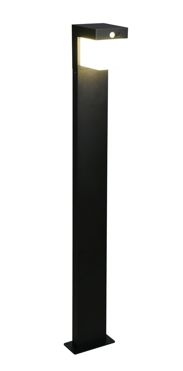 Moderne sort havestolpe 100 cm hybrid solcelle LED 5.5W COLOMBO RL