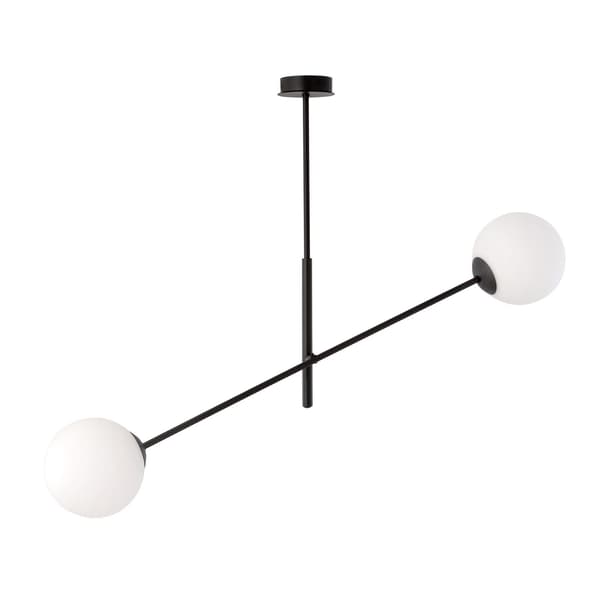 Emibig pendellampe 2xE14 40W LINEAR 2 BLACK/OPAL 1169/2