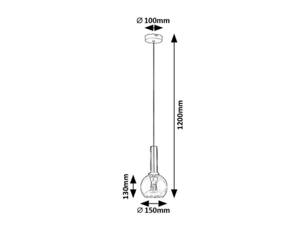 Pendellampe E27 1x40W sort 72171 Centio Rabalux