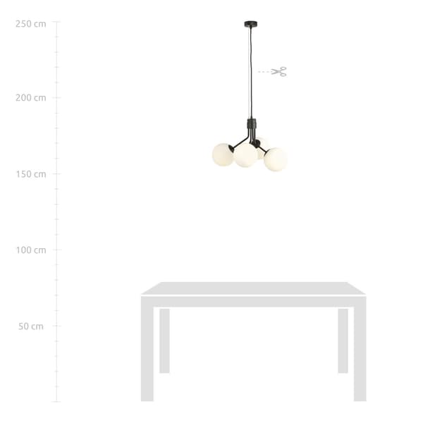 Lysekrone Emibig 4xE14 40W NOVA 4 BLACK/OPAL 1138/4
