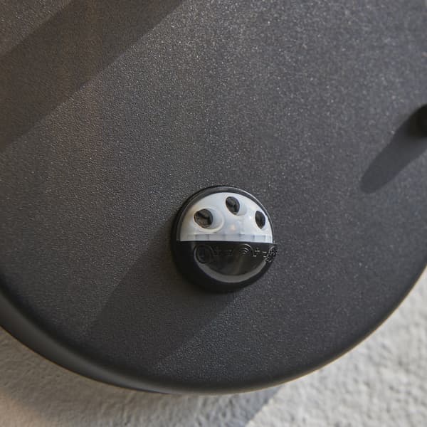Udendørs væglampe med PIR-sensor sort riflet glaskugle 1xE27 10W ELDON Endon