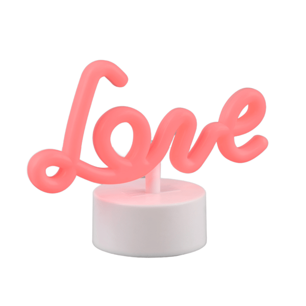 Bordslampa upplyst text kärlek vit inbyggd LED Amor RL