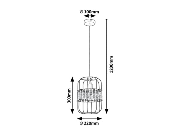 Pendellampe E27 1x40W sort farve 5283 Indiana Rabalux