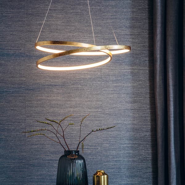 Moderne guld pendel to LED-ringe 31.5W SCRIBBLE Endon
