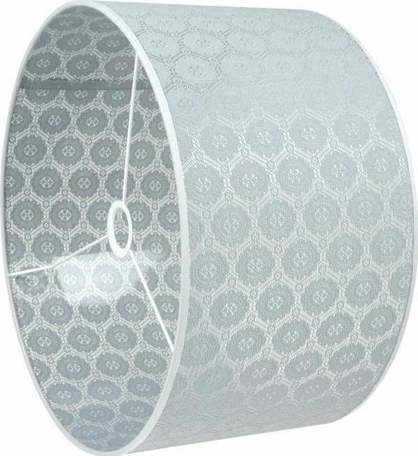 Cylindrisk lampskärm grå spets 45/25