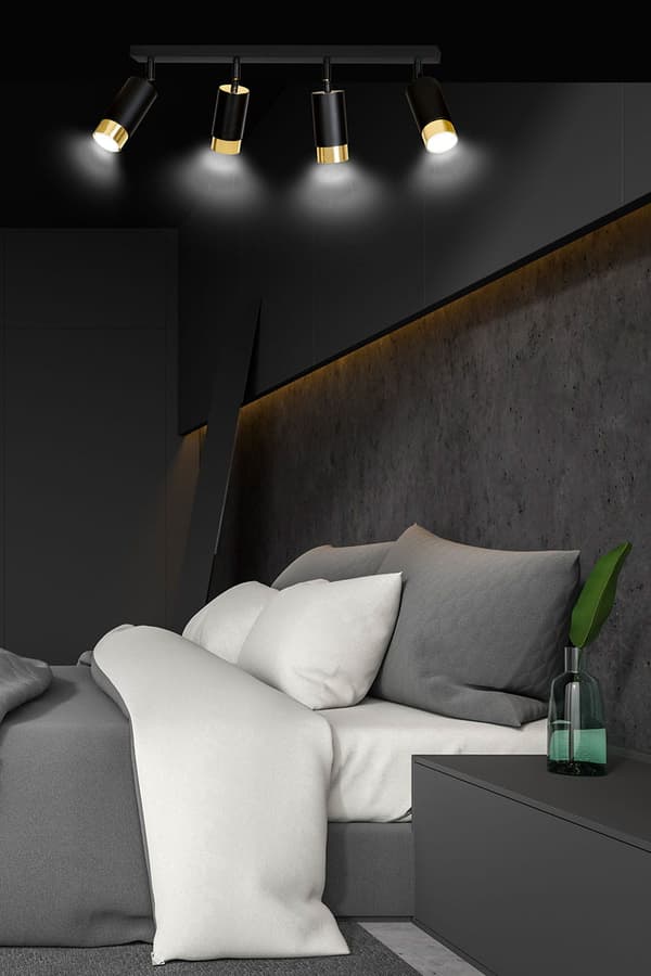 LOFTLAMPE Emibig 4xGU10 30W HIRO 4 BL/GOLD 965/4