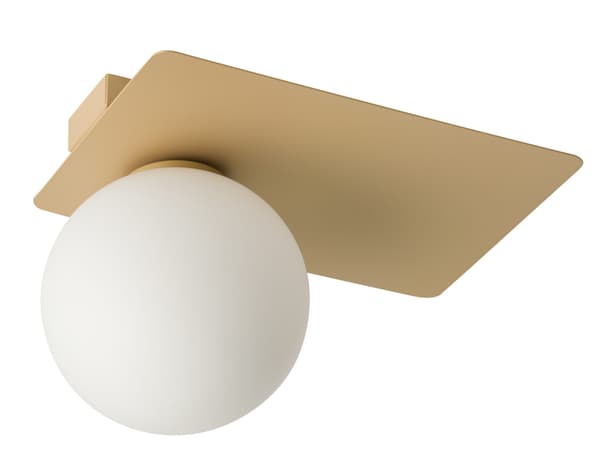 Loftlampe guld rektangulær dekorativ glaskugle til soveværelse Argon 1xG9 12W Sigma Lighting