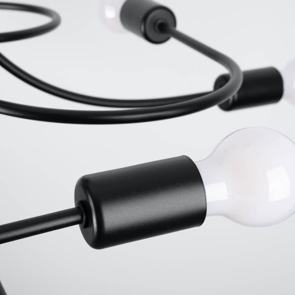 Industriel loftlampe, ottepunkts, sort LEVAR 8xE27 15W SL.1457 Sollux Lighting