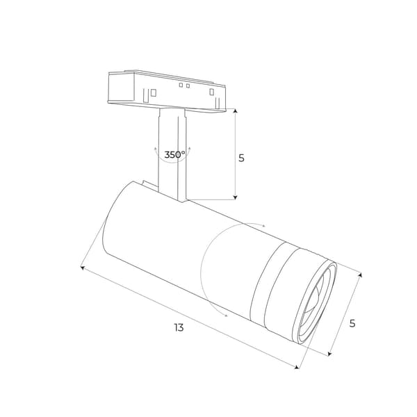 Magnetisk spotlight DALI LED-system 13W 783lm 3000K Maxlight