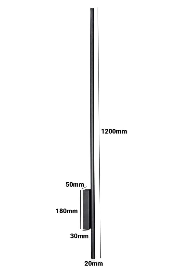 LED væglampe lineær sort 4000K 120cm LUNA ID-9072 IdeaLED