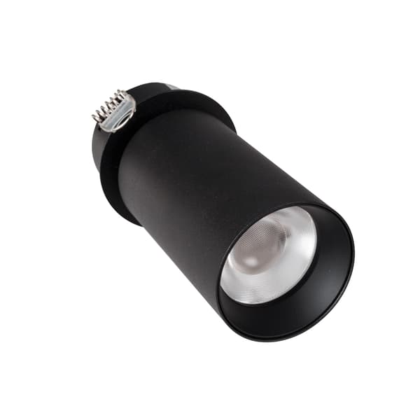 Indbygningsspot rør sort rund LED 9W varm HALO Maxlight