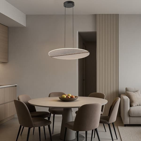 Pendellampe moderne sort transparent disk LED 24W Norael Rabalux