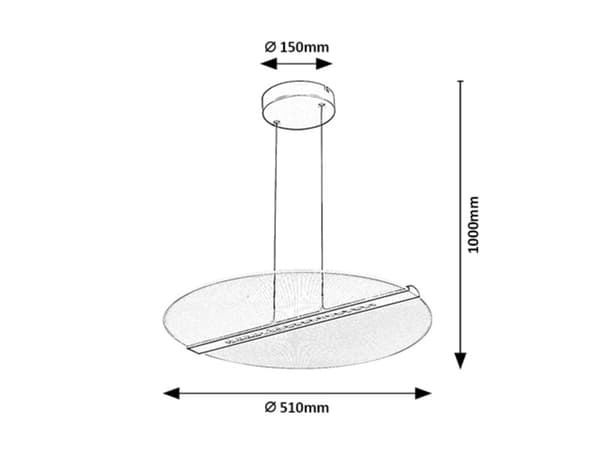 Pendellampe moderne sort transparent disk LED 24W Norael Rabalux