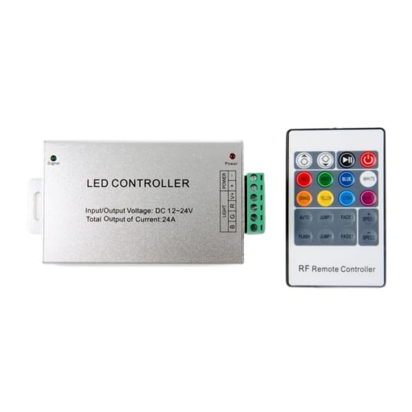 RGB LED-listkontroller 20 knappar 24A 288W RF Ecolight