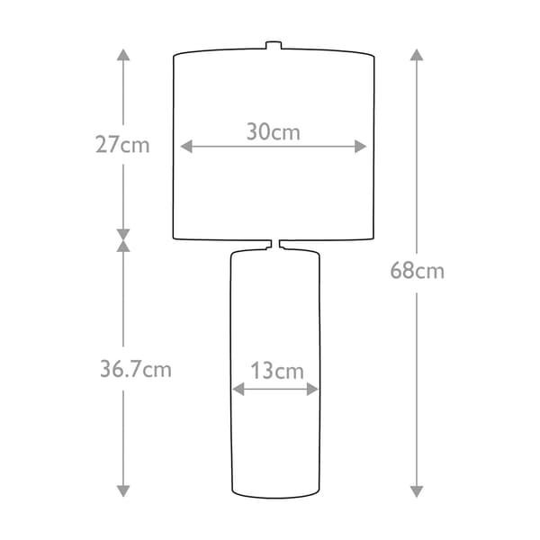 Bordlampe keramik grå hvid 68 cm Fulwell E27 60W Elstead