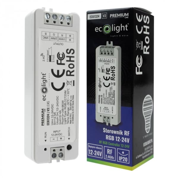 LED-strip controller V3 RF RGB 12A 12-24V Ecolight