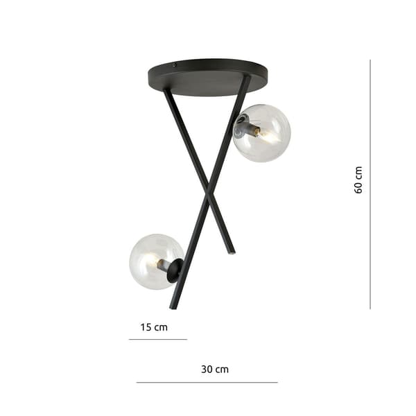 Loftlampe RIVER 2 TRANSPARENT Emibig 1195/2