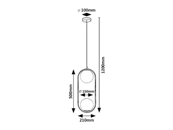 Pendellampe E27 2x20W sort 72029 Ghita Rabalux