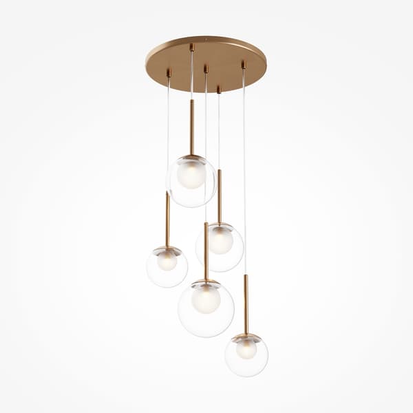 Guld pendellampa 5 glaskulor Basic form 5xG9 20W Maytoni