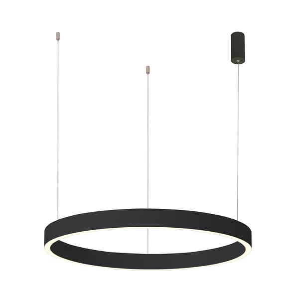 Moderne sort stor lysende LED-ringpendellampe 60W Brasco Down Italux