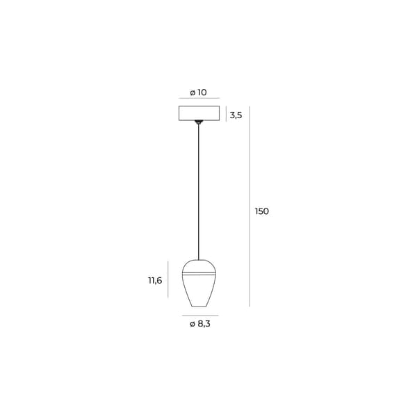 Sort agernformet pendel COMETSHINE LED 8W P0471 Maxlight