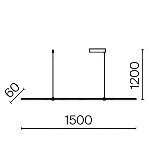 LED lineær pendel sort Halo Maytoni MOD005PL-L36BK