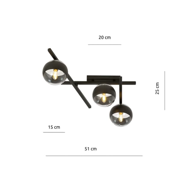 Emibig loftlampe 3xE14 40W SMART 3 BLACK/STRIPE 1105/3