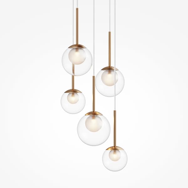 Guld pendellampa 5 glaskulor Basic form 5xG9 20W Maytoni