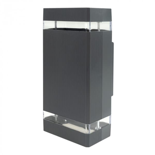 Moderni antrasiitinharmaa ulkoseinävalaisin 2xGU10 15W Ecolight