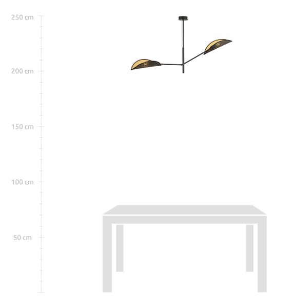 Emibig loftlampe 2xE14 40W VENE 2 SORT/GULD 1158/2